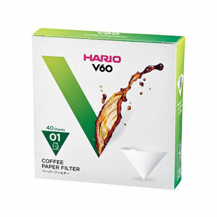 Filtry papierowe 40 szt. - Drip Hario V60-01 białe